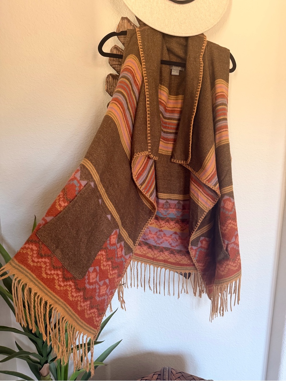 NATURAL reflections 3X Southwestern Vest shawl over shirt cowgirl western 1X 2X